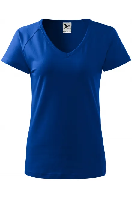 Camiseta de mujer slim fit con manga raglán - azul real, 2XL