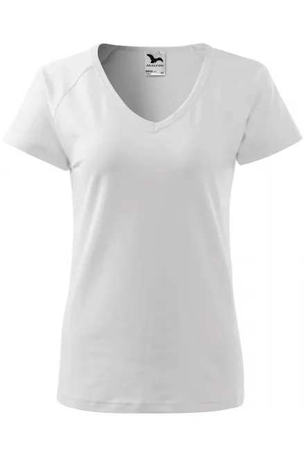 Camiseta de mujer slim fit con manga raglán - blanco, 2XL