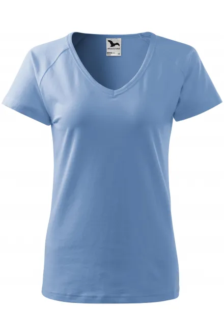 Camiseta de mujer slim fit con manga raglán - cielo azul, 2XL