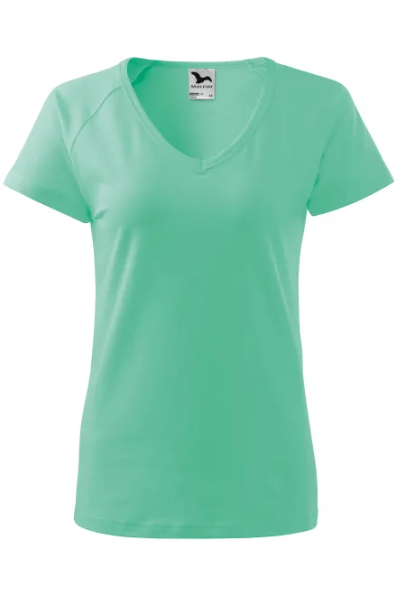 Camiseta de mujer slim fit con manga raglán - menta, 2XL