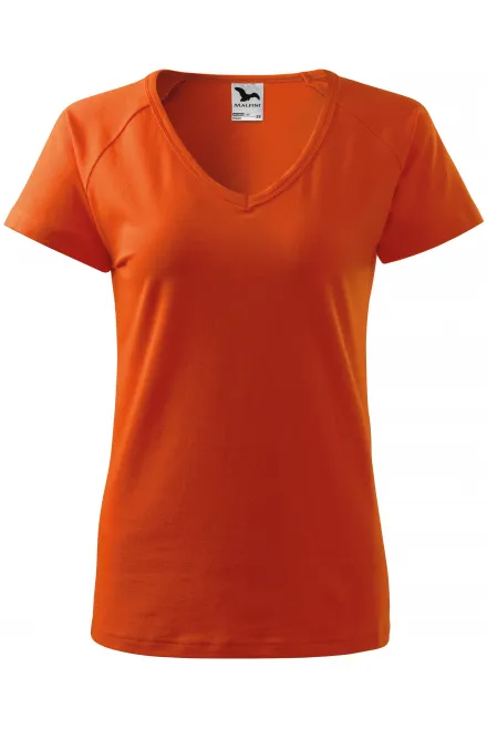 Camiseta de mujer slim fit con manga raglán - naranja, 2XL