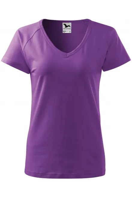 Camiseta de mujer slim fit con manga raglán - púrpura, 2XL