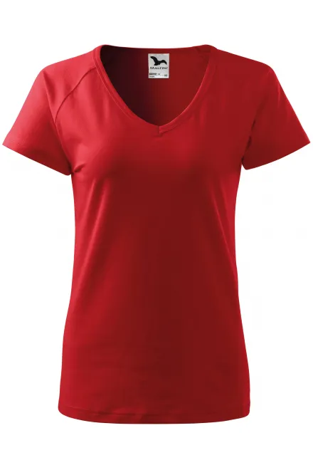 Camiseta de mujer slim fit con manga raglán - rojo, 2XL