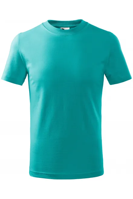 Camiseta sencilla para niños - verde esmeralda, 134 cm / 8 años