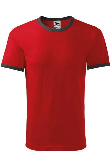 Camiseta unisex en contraste - rojo, S