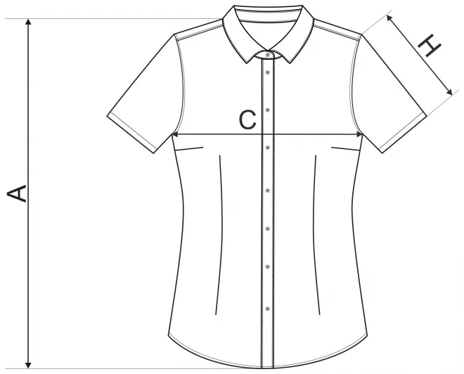 Blusa de mujer Slim fit - tabla de dimensiones