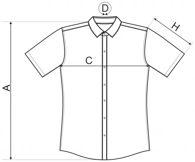 Camisa de hombre - Slim Fit - tabla de dimensiones