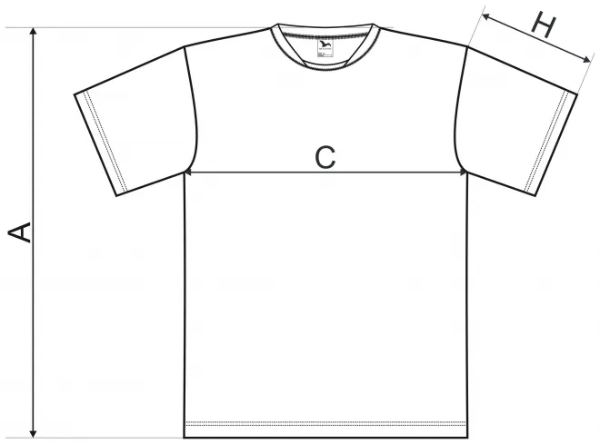 Camiseta con escote asimétrico - tabla de dimensiones