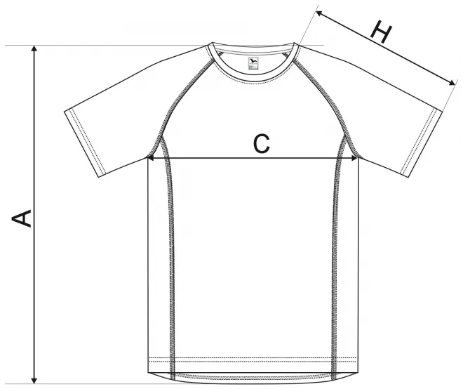 Camiseta deportiva para hombre - tabla de dimensiones