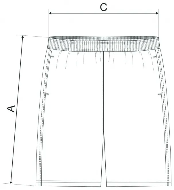 Pantalones cortos de hombre - tabla de dimensiones