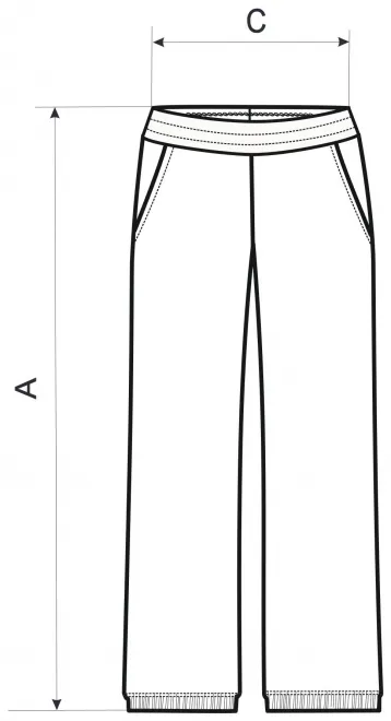 Pantalones de chándal de mujer con bolsillos - tabla de dimensiones