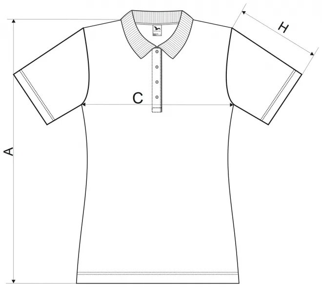 Polo de mujer slim fit - tabla de dimensiones