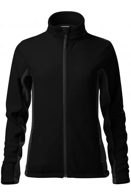 Chaqueta de mujer polar en contraste - negro, 2XL