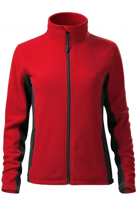 Chaqueta de mujer polar en contraste - rojo, 2XL