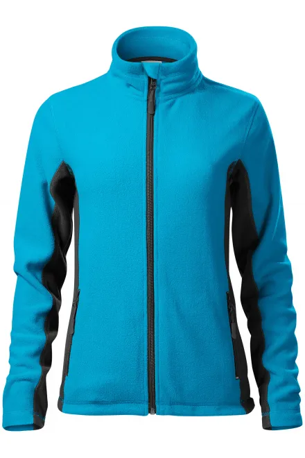 Chaqueta de mujer polar en contraste - turquesa, 2XL