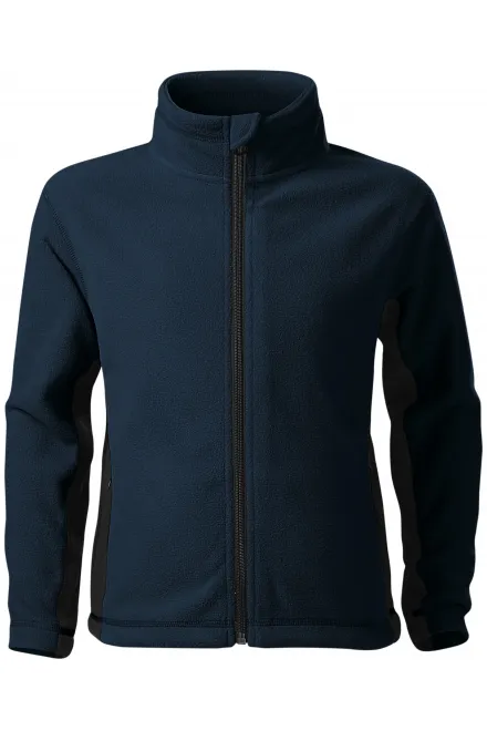 Chaqueta infantil de forro polar en contraste - azul oscuro, 134 cm / 8 años