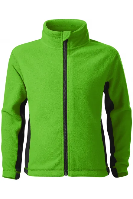 Chaqueta infantil de forro polar en contraste - manzana verde, 134 cm / 8 años
