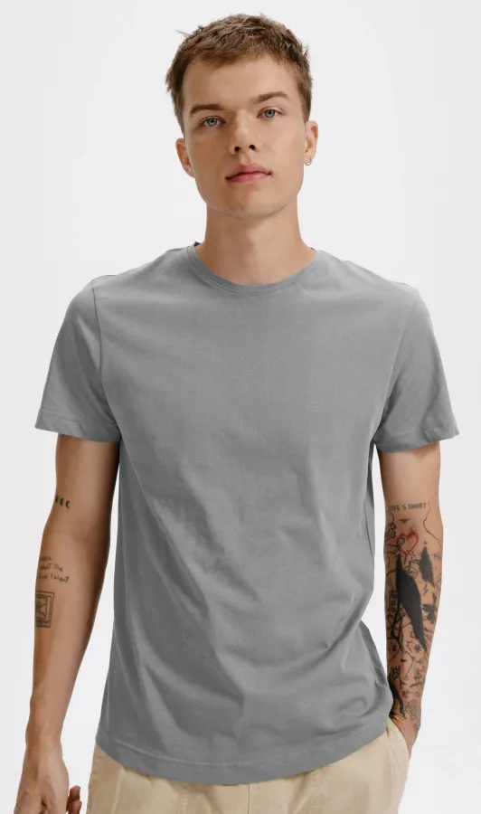 Camiseta de hombre de algodón orgánico, plata vieja Camiseta de hombre de algodón orgánico, plata vieja