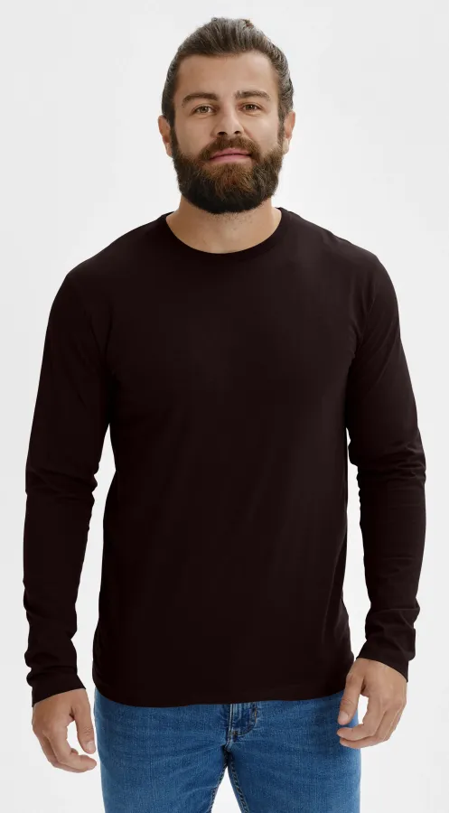 Camiseta de manga larga para hombre, café Camiseta de manga larga para hombre, café