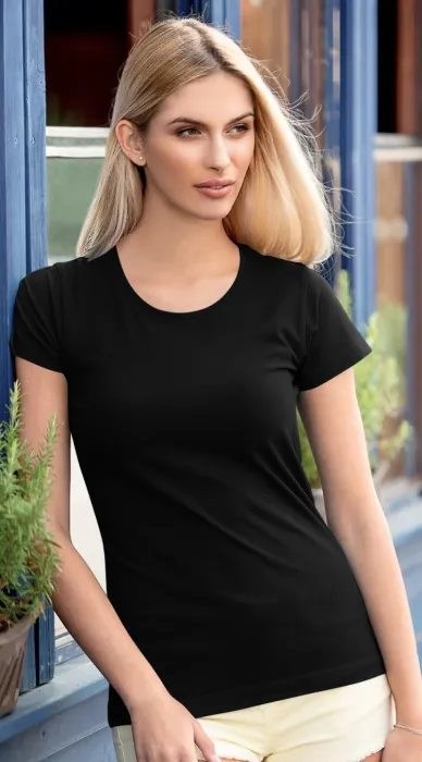Camiseta de mujer con mangas muy cortas., negro Camiseta de mujer con mangas muy cortas., negro