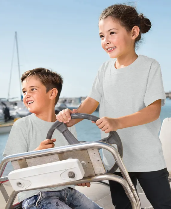 Camiseta ligera para niños, mármol gris claro