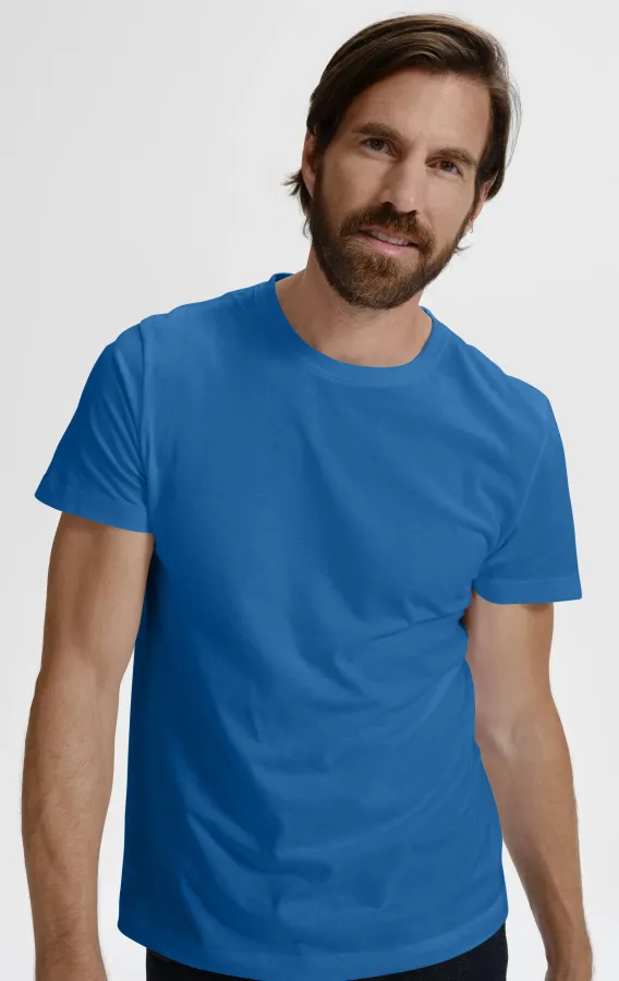 Camiseta simple para hombre, azul claro Camiseta simple para hombre, azul claro