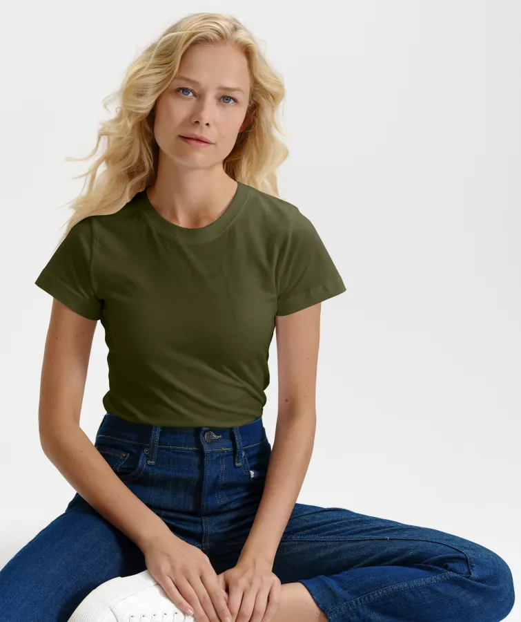 Camiseta simple para mujer, military Camiseta simple para mujer, military