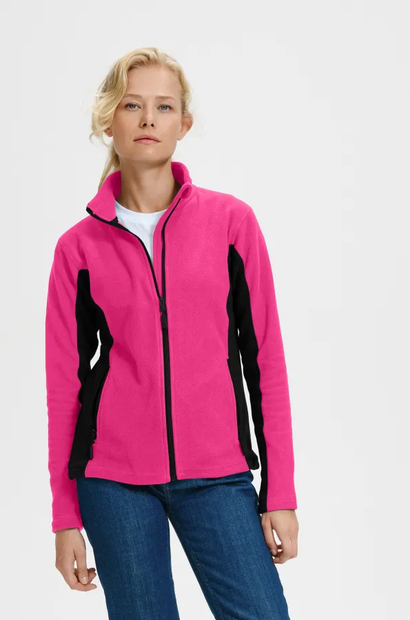 Chaqueta de mujer polar en contraste, púrpura Chaqueta de mujer polar en contraste, púrpura