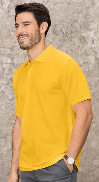Polo holgado de hombre, amarillo