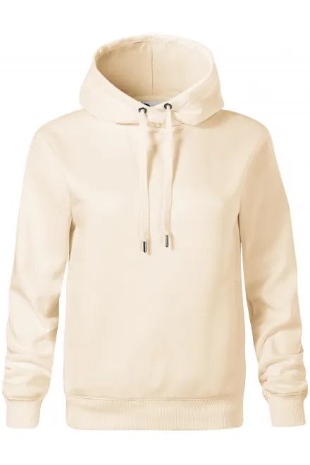 Cómoda sudadera de mujer con capucha. - almendra, XS