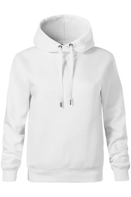 Cómoda sudadera de mujer con capucha. - blanco, XS