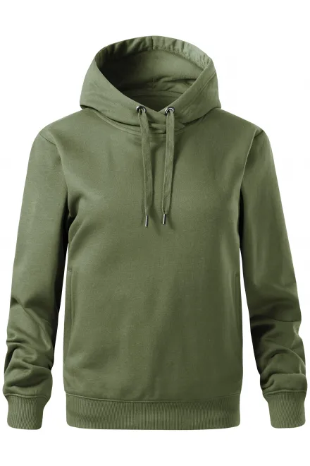 Cómoda sudadera de mujer con capucha. - caqui, XS