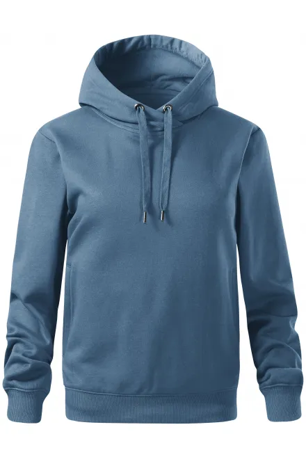 Cómoda sudadera de mujer con capucha. - denim, XS