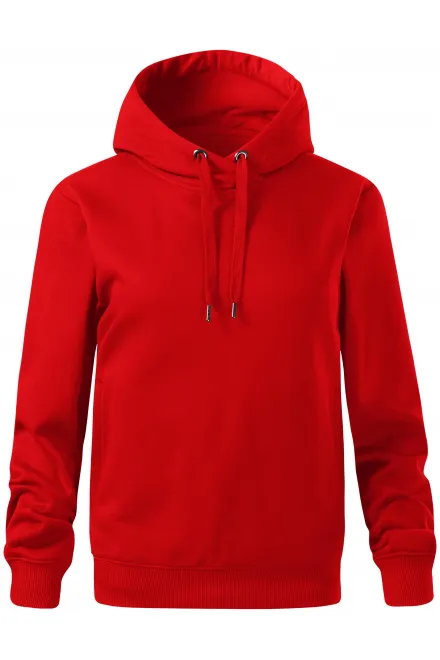 Cómoda sudadera de mujer con capucha. - rojo, XS