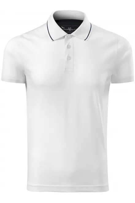 Elegante polo de hombre mercerizado - blanco, L