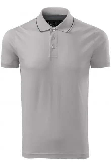 Elegante polo de hombre mercerizado - gris-plata, L