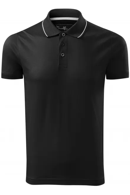 Elegante polo de hombre mercerizado - negro, L