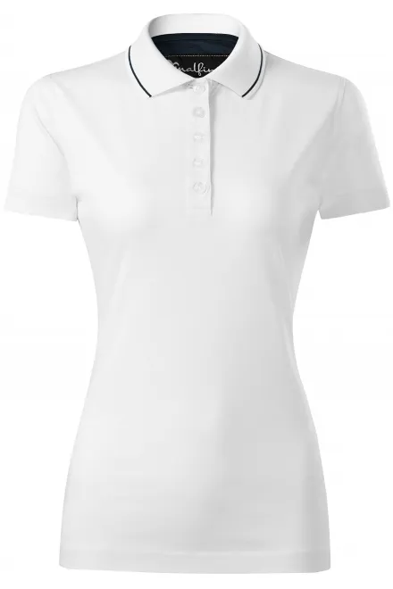 Elegante polo de mujer mercerizado - blanco, M