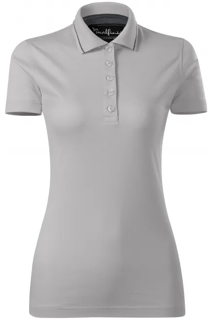 Elegante polo de mujer mercerizado - gris-plata, M