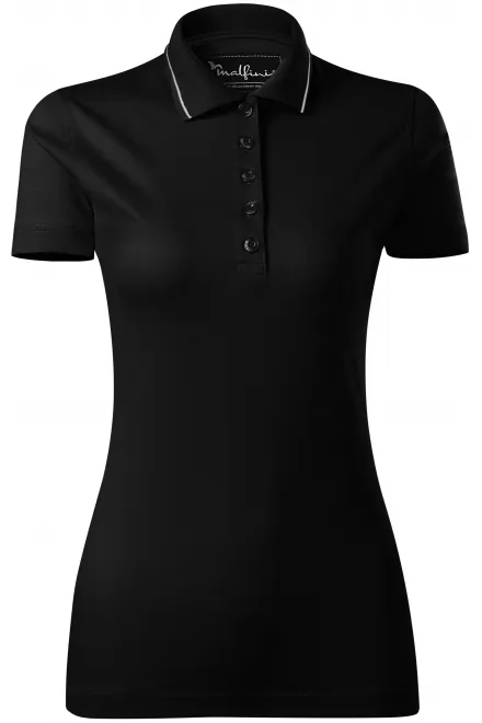 Elegante polo de mujer mercerizado - negro, M