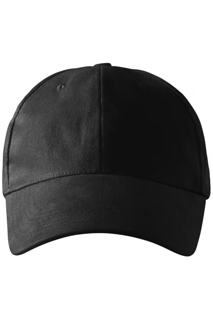 Gorra de 6 paneles - negro, ajustable