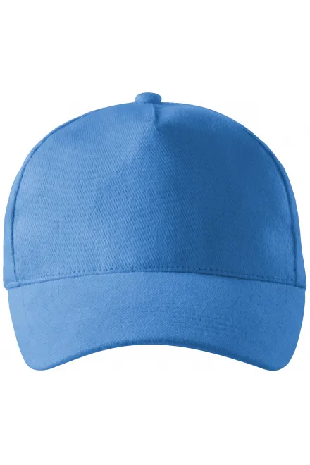 Gorra de algodón de 5 paneles - azul claro, ajustable