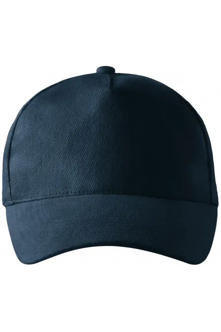 Gorra de algodón de 5 paneles - azul oscuro, ajustable