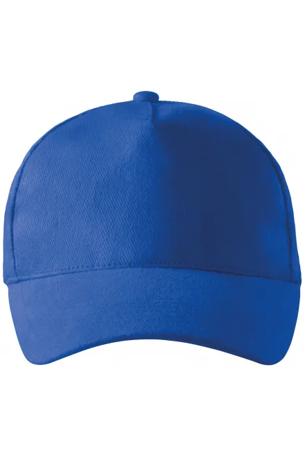 Gorra de algodón de 5 paneles - azul real, ajustable