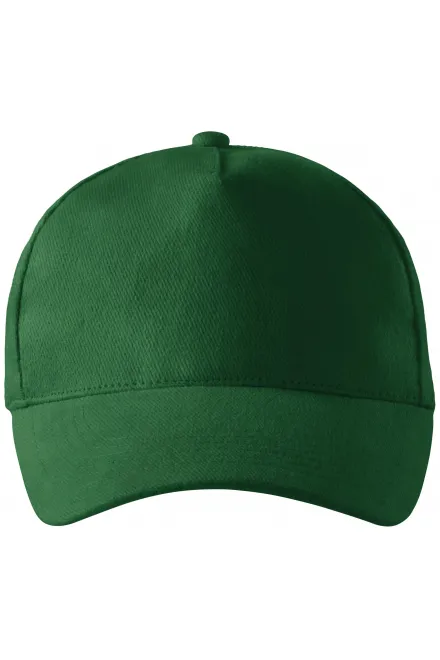Gorra de algodón de 5 paneles - botella verde, ajustable