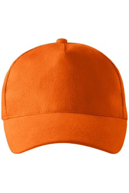 Gorra de algodón de 5 paneles - naranja, ajustable