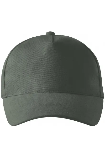 Gorra de algodón de 5 paneles - pizarra oscura, ajustable