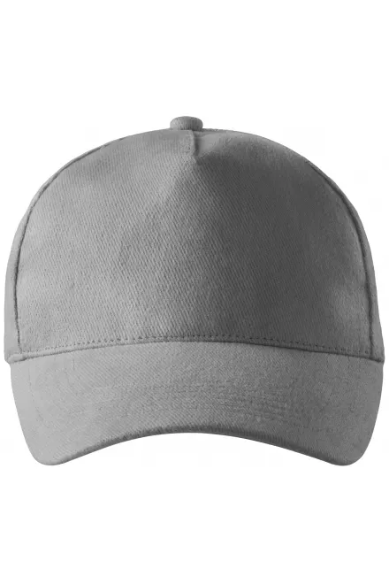 Gorra de algodón de 5 paneles - plata vieja, ajustable