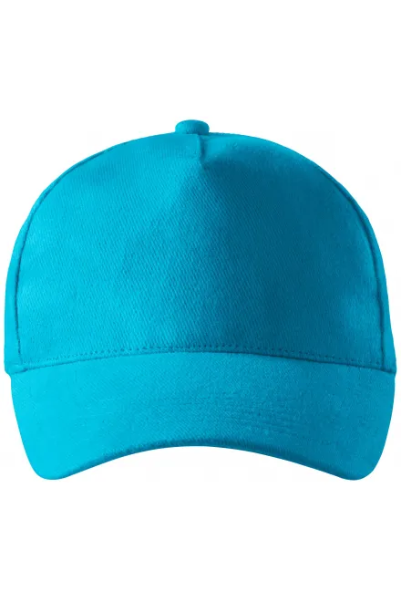 Gorra de algodón de 5 paneles - turquesa, ajustable