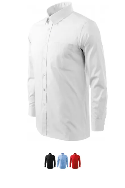 Camisa de hombre con mangas largas, blanco